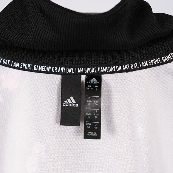 Adidas Women's Full Zip Rose Floral Print Track Jacket Size SMALL Pockets Black - Picture 7 of 7